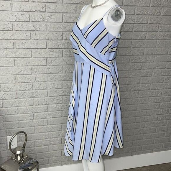 Banana Republic Striped Spaghetti Strap Shift Dress Size 10 P - Picture 4 of 12